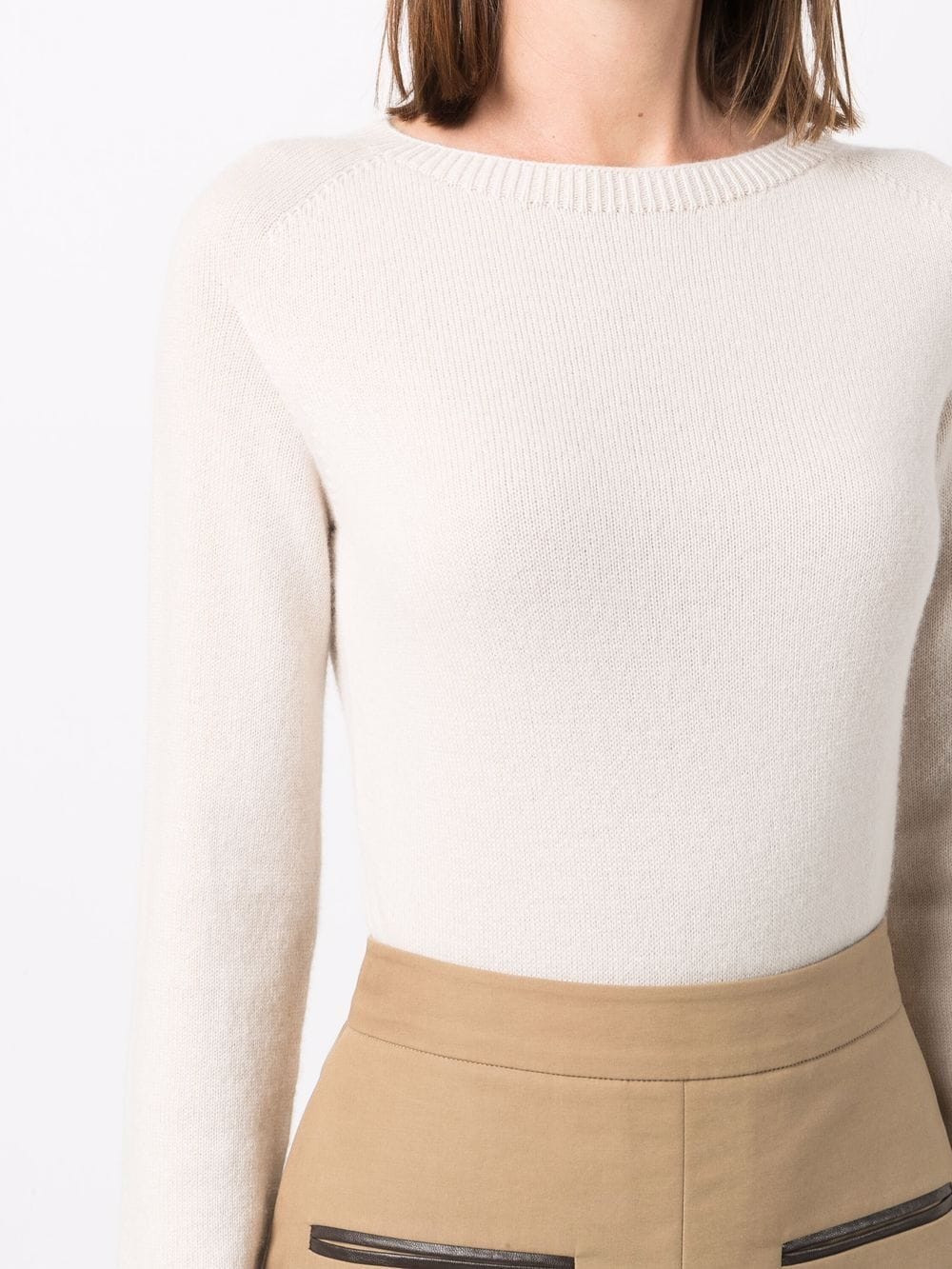 Shop 's Max Mara Round Neck Jumper In Neutrals