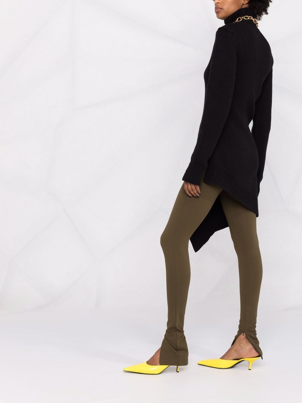 Shop Jil Sander Asymmetric Knitted Dress In Black