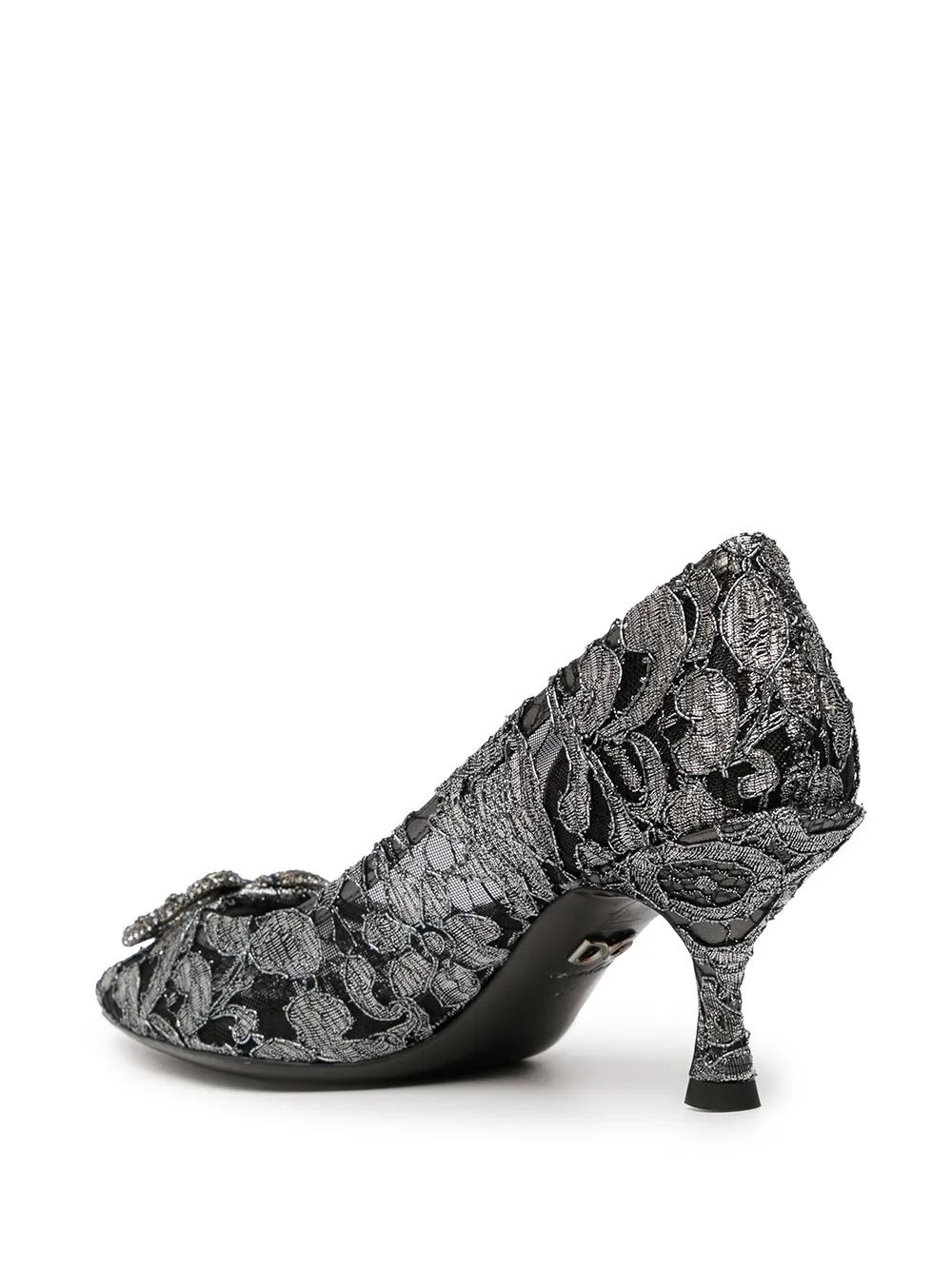 Shop Dolce & Gabbana Dg Amore Logo Lace Pumps In Black