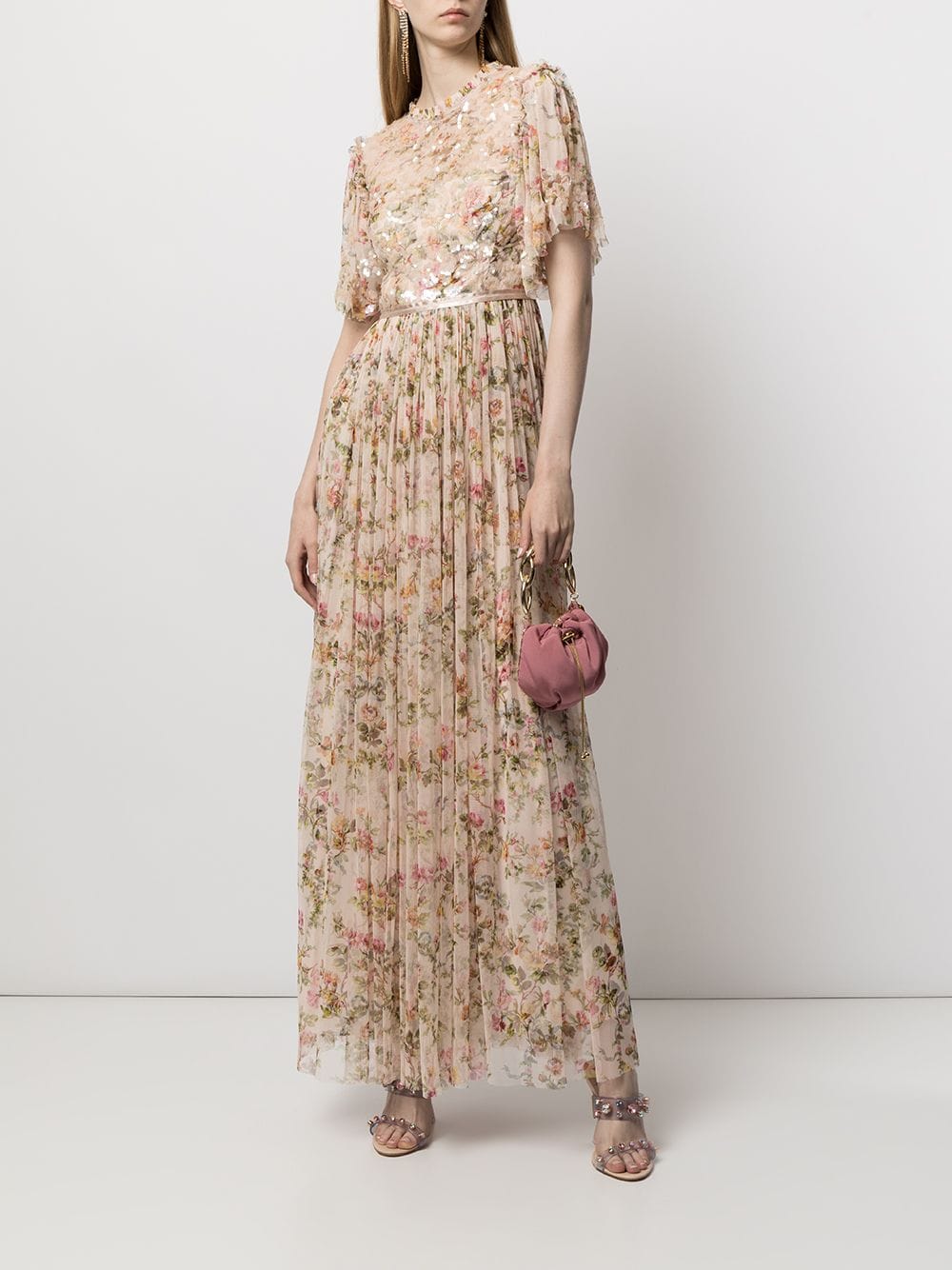 Needle & Thread Sequined Floral Maxi Dress - Farfetch