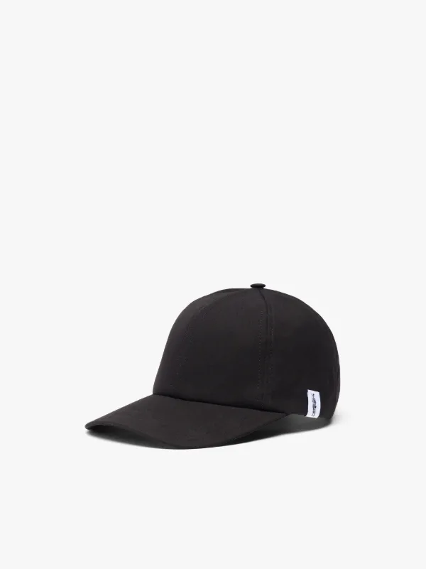 TIPPING Black Waxed Cotton Baseball Cap | ACC-HA04