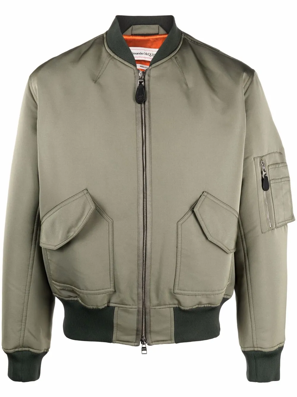 

Alexander McQueen logo-print bomber jacket - Green