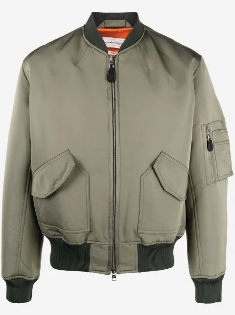 Alexander McQueen logo-print bomber jacket