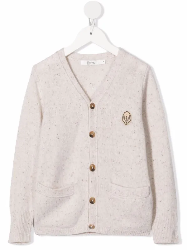 Bonpoint logo-patch wool cardigan for 