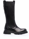 Moma knee-length leather boots - Black