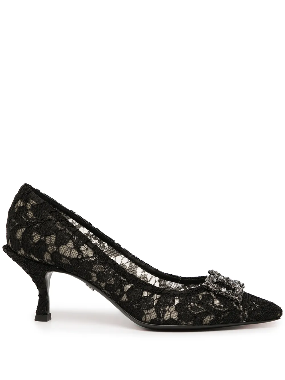 Dolce & Gabbana DG Amore logo lace pumps Black