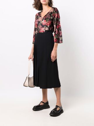 Oberteil floral-print blouse展示图