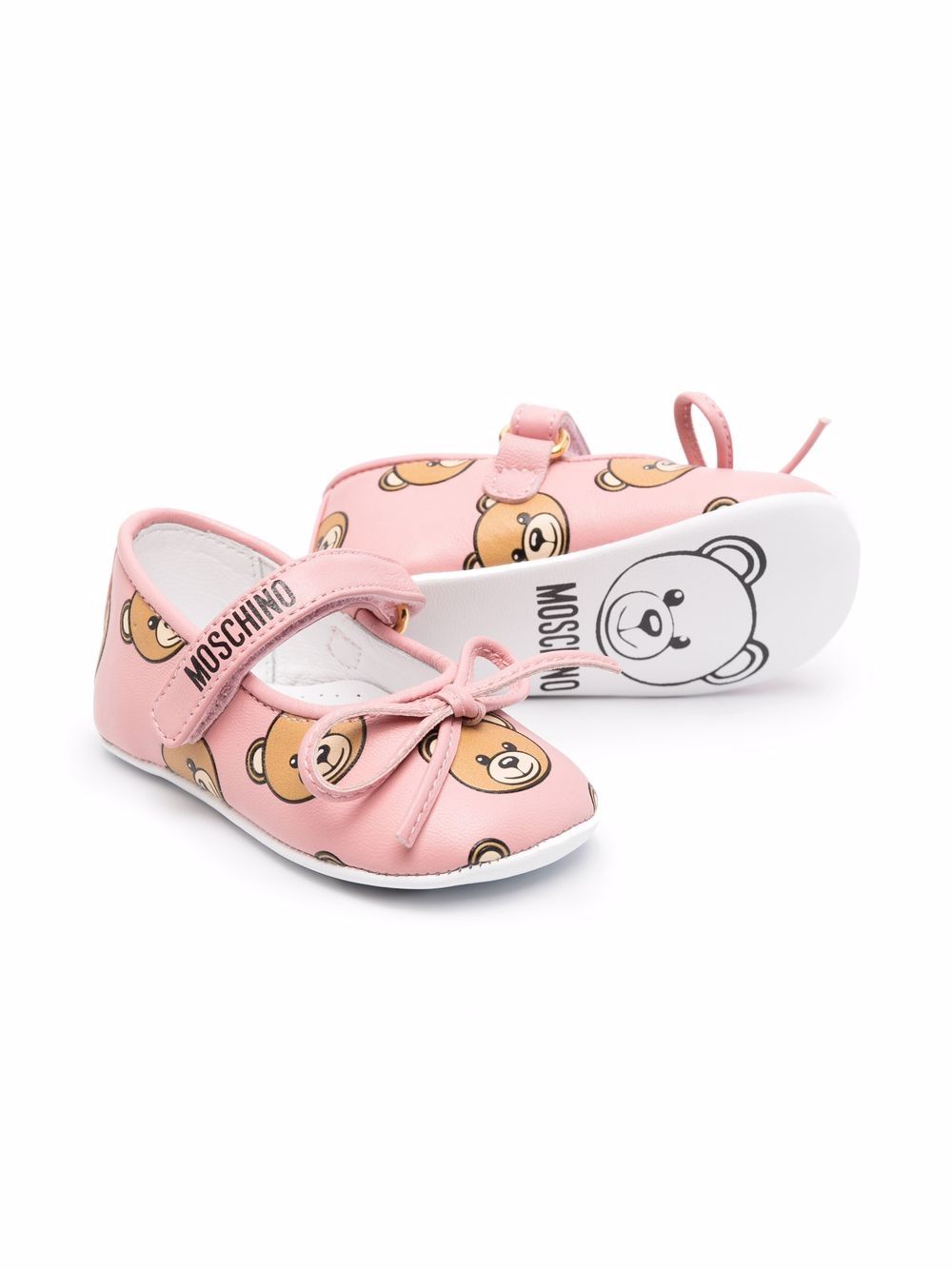 фото Moschino kids балетки с принтом teddy bear