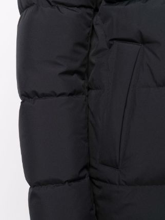 hooded knee-length padded coat展示图