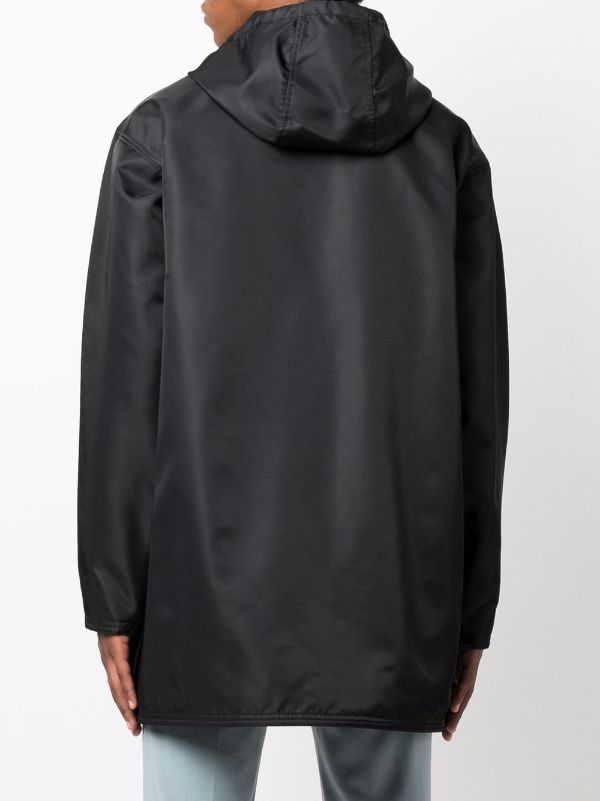 hooded double zip up padded parka coat