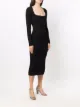 GANNI rib-knit midi dress