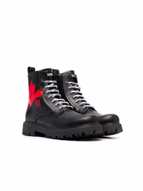 Dsquared2 Kids TEEN lace-up leather boots