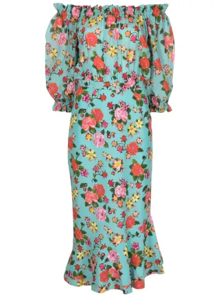 floral-print off-shoulder dress 
