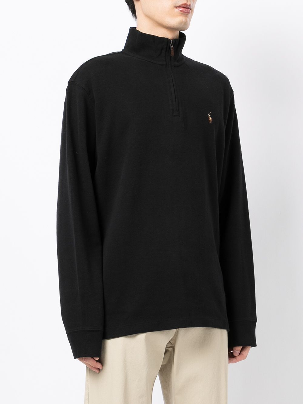 Shop Polo Ralph Lauren Logo-embroidered Sweatshirt In Schwarz