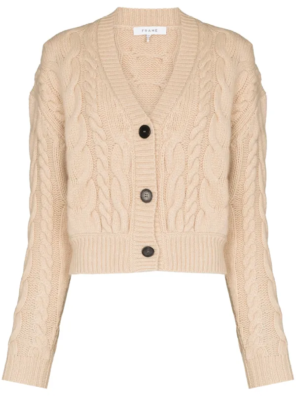 cable knit button down cardigan