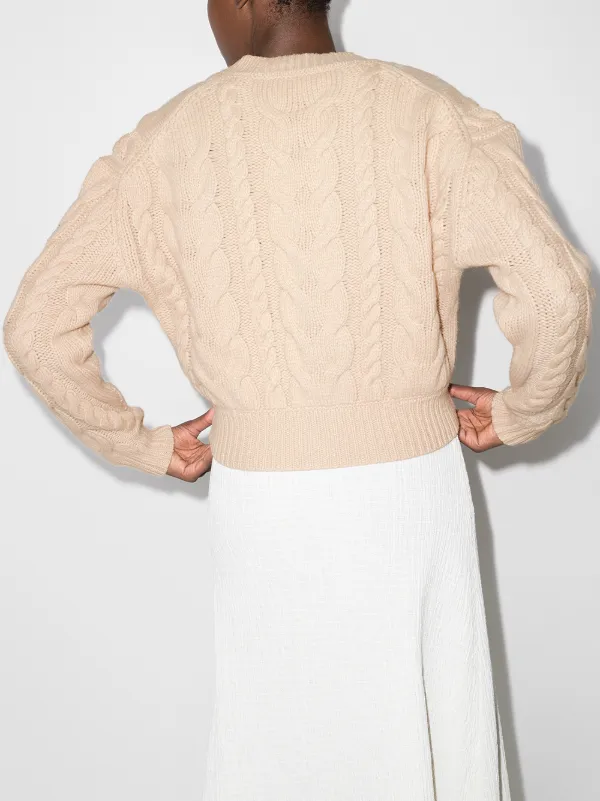 cable knit button down cardigan