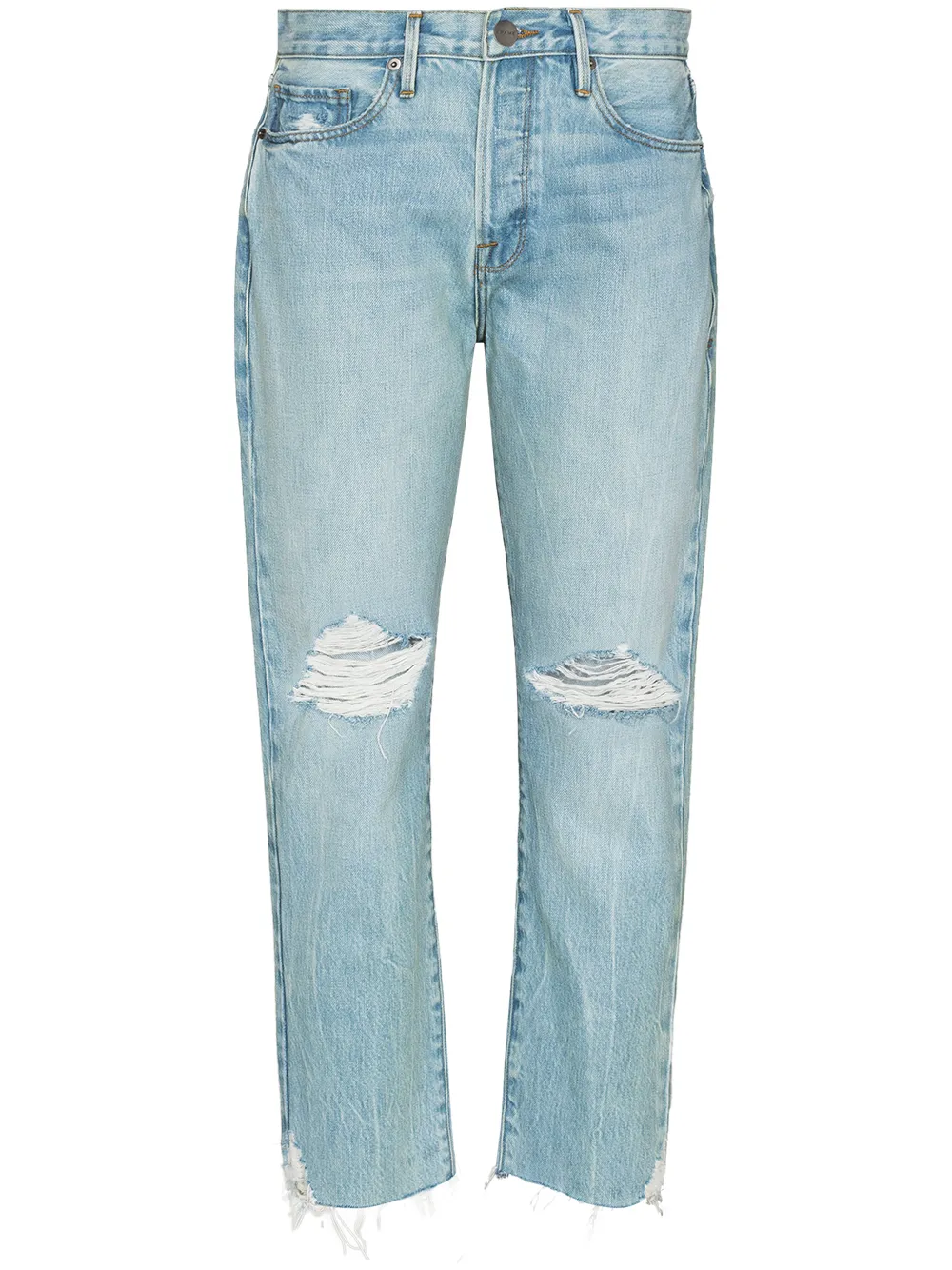 Image 1 of FRAME Le Original cropped ripped jeans