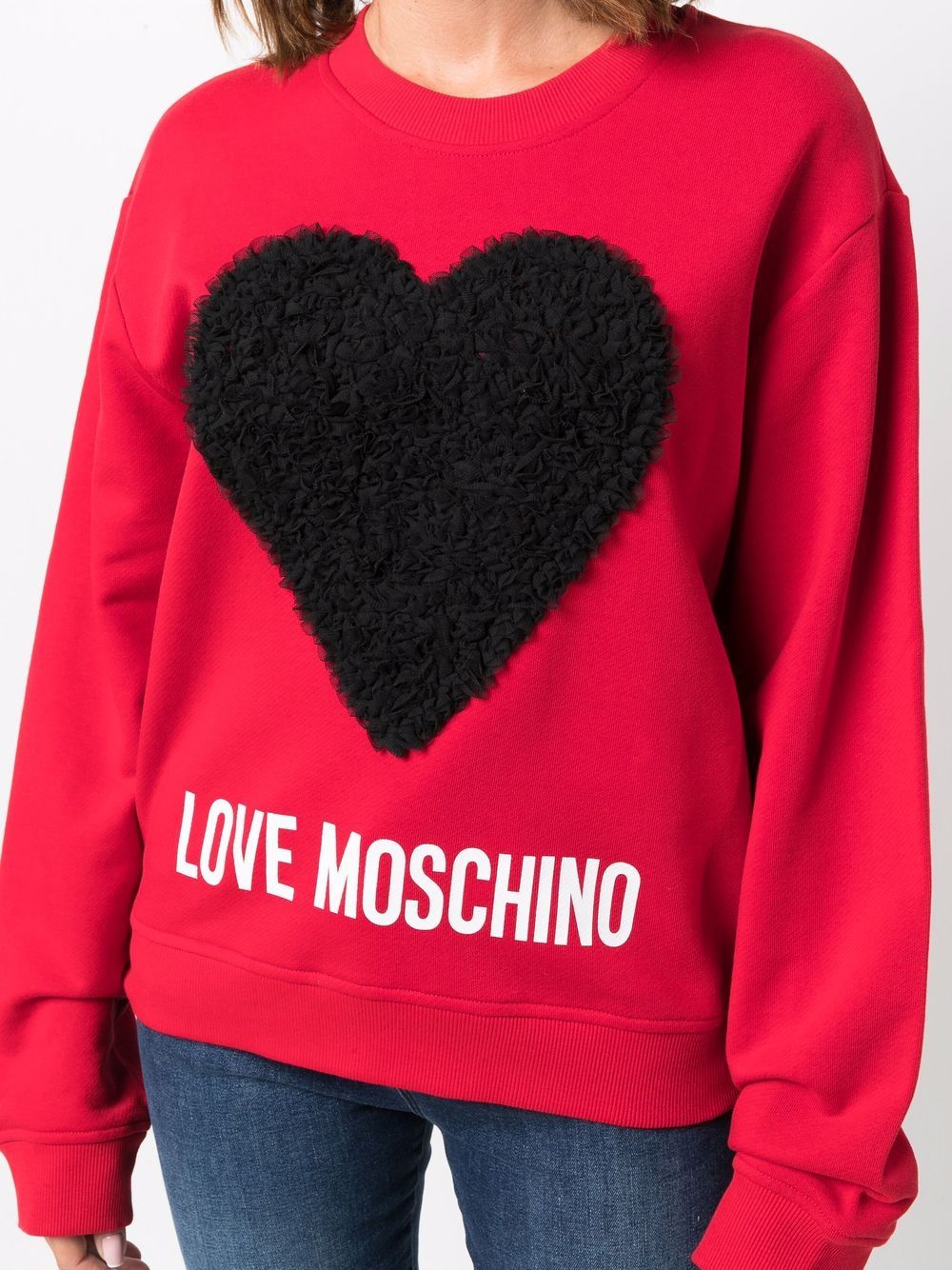 Love Moschino heart-patch Sweatshirt - Farfetch