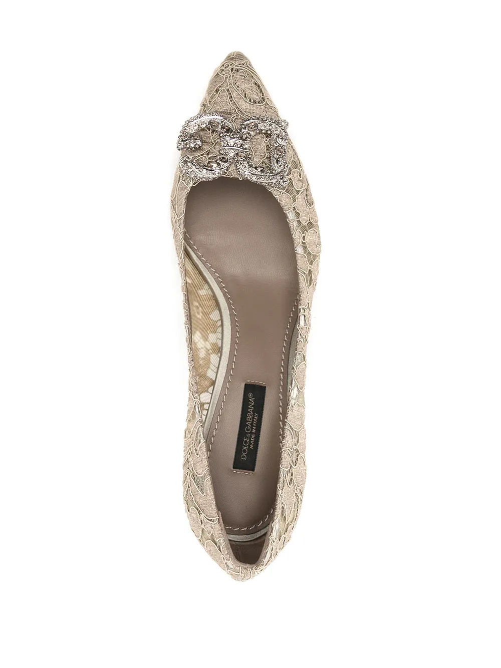 Dolce & Gabbana Lori DG Amore Taormina lace pumps Neutrals