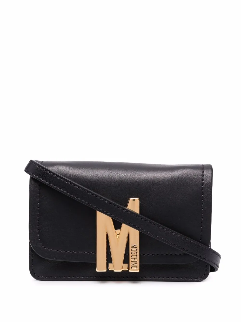 

Moschino bolsa de mano con placa del logo - Negro