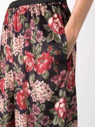 Hose floral-print wide leg trousers展示图