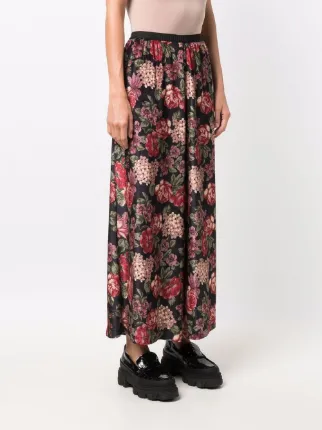 Hose floral-print wide leg trousers展示图