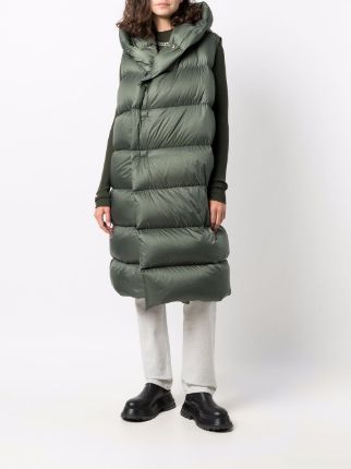 padded hooded sleeveless coat展示图