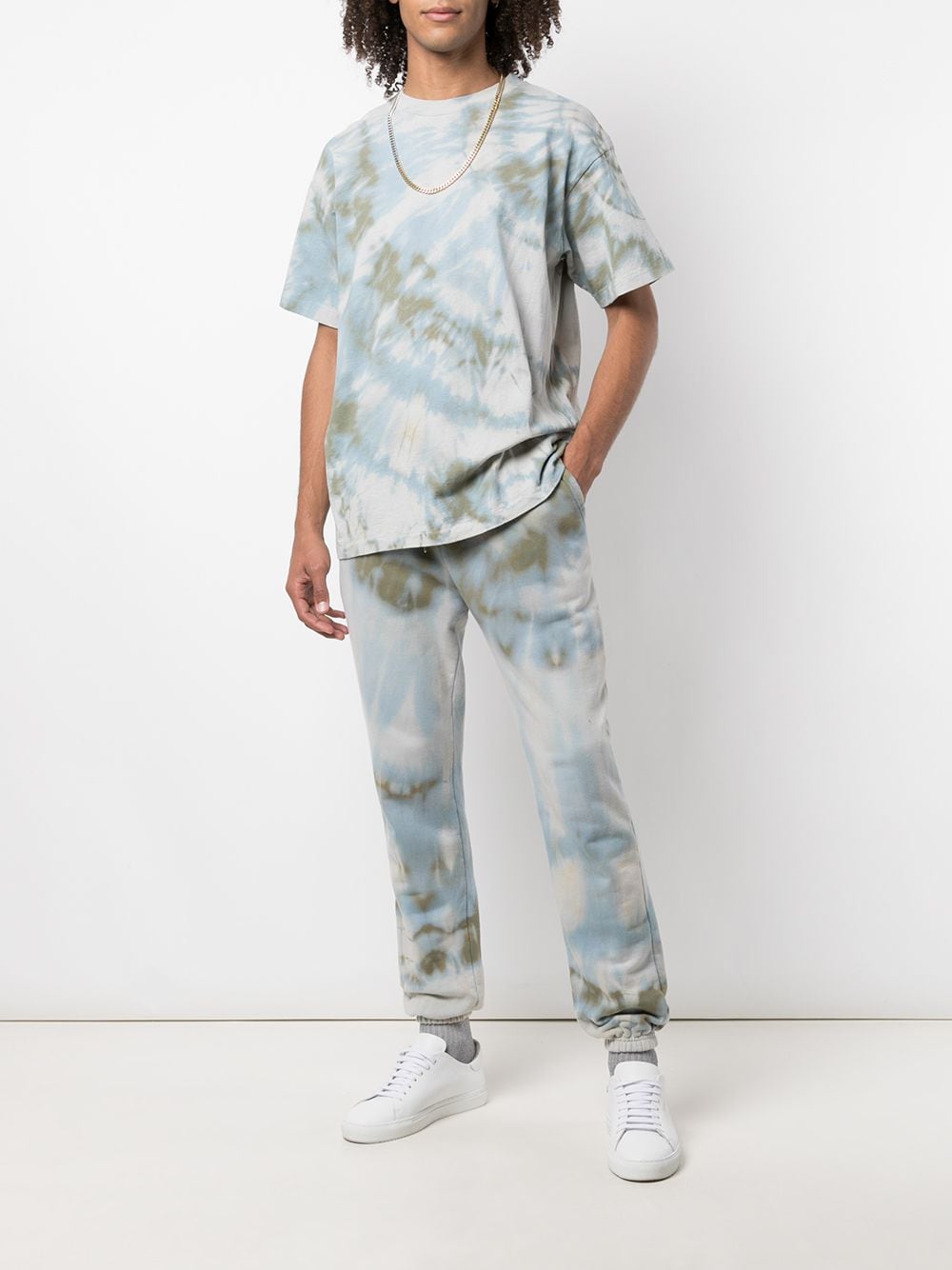 John Elliott T-shirt met tie-dye print - Blauw