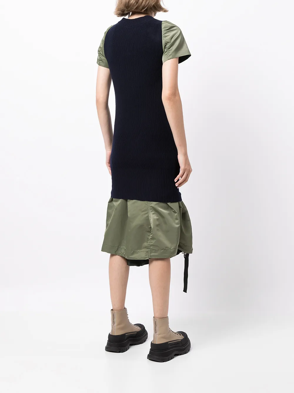 фото Sacai двухслойное платье миди