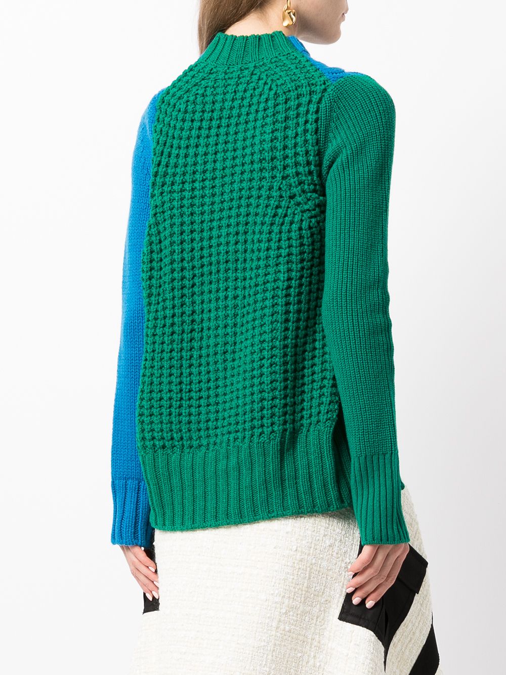 Sacai Colourblock mock-neck Jumper - Farfetch