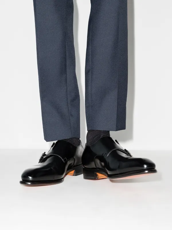 Santoni Carter Leather Monk Shoes - Farfetch