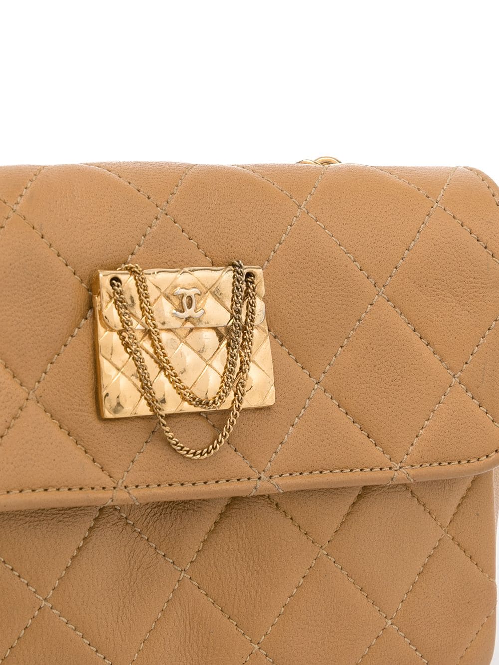 Pre-owned Chanel 1985-1993 Diamond-quilted Mini Bag In Brown