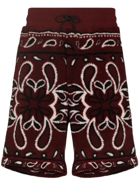AMIRI bandana print fleece track shorts