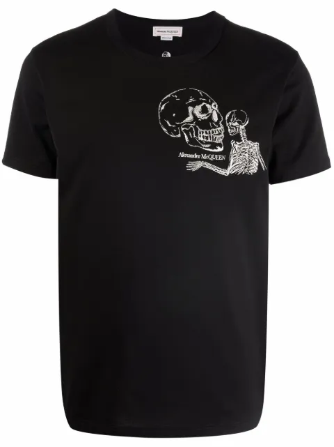 Alexander McQueen skull logo-embroidered short-sleeve T-shirt