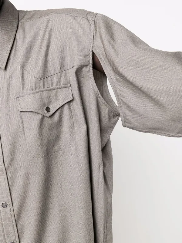 OUR LEGACY ranch-cut Longsleeved Shirt | Grey | FARFETCH CA