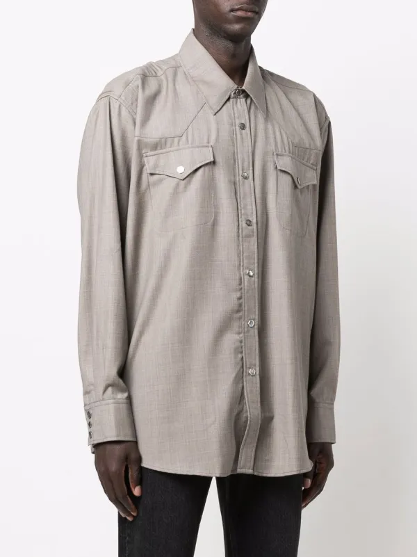 OUR LEGACY ranch-cut Longsleeved Shirt | Grey | FARFETCH CA