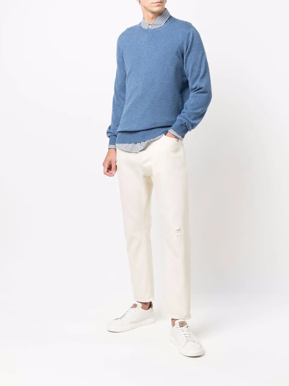 Brunello Cucinelli Trui met ronde hals - Blauw