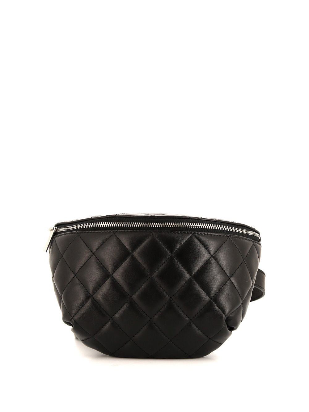 Pre-owned Chanel Diamond-quilted Belt Bag In Black