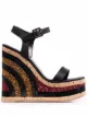 Image 1 of HAUS OF HONEY bead-embellished wedge sandals