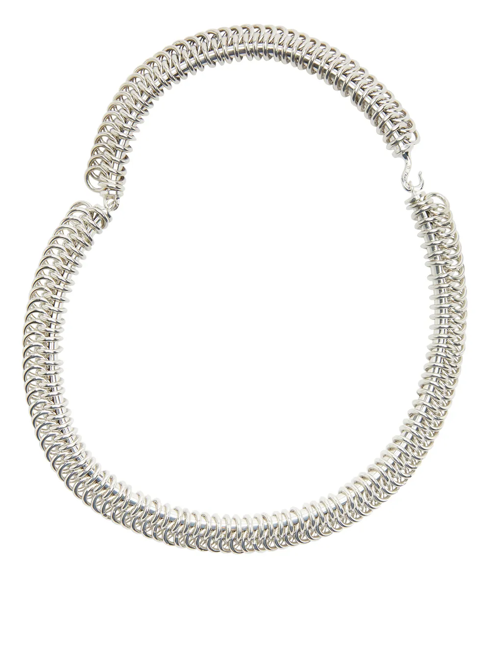 Bottega Veneta Sterling Silver Twist Chain Necklace In Silber