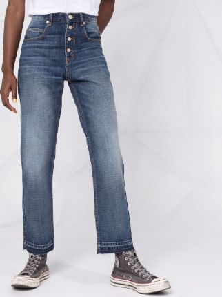 high-rise straight-leg jeans展示图