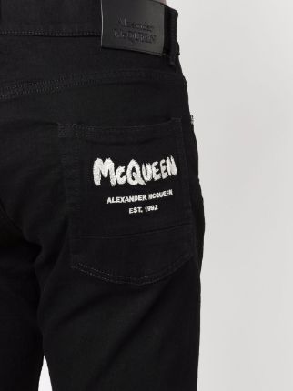 logo-embroidered skinny jeans展示图