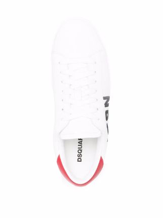 Icon-embroidered calf leather sneakers展示图