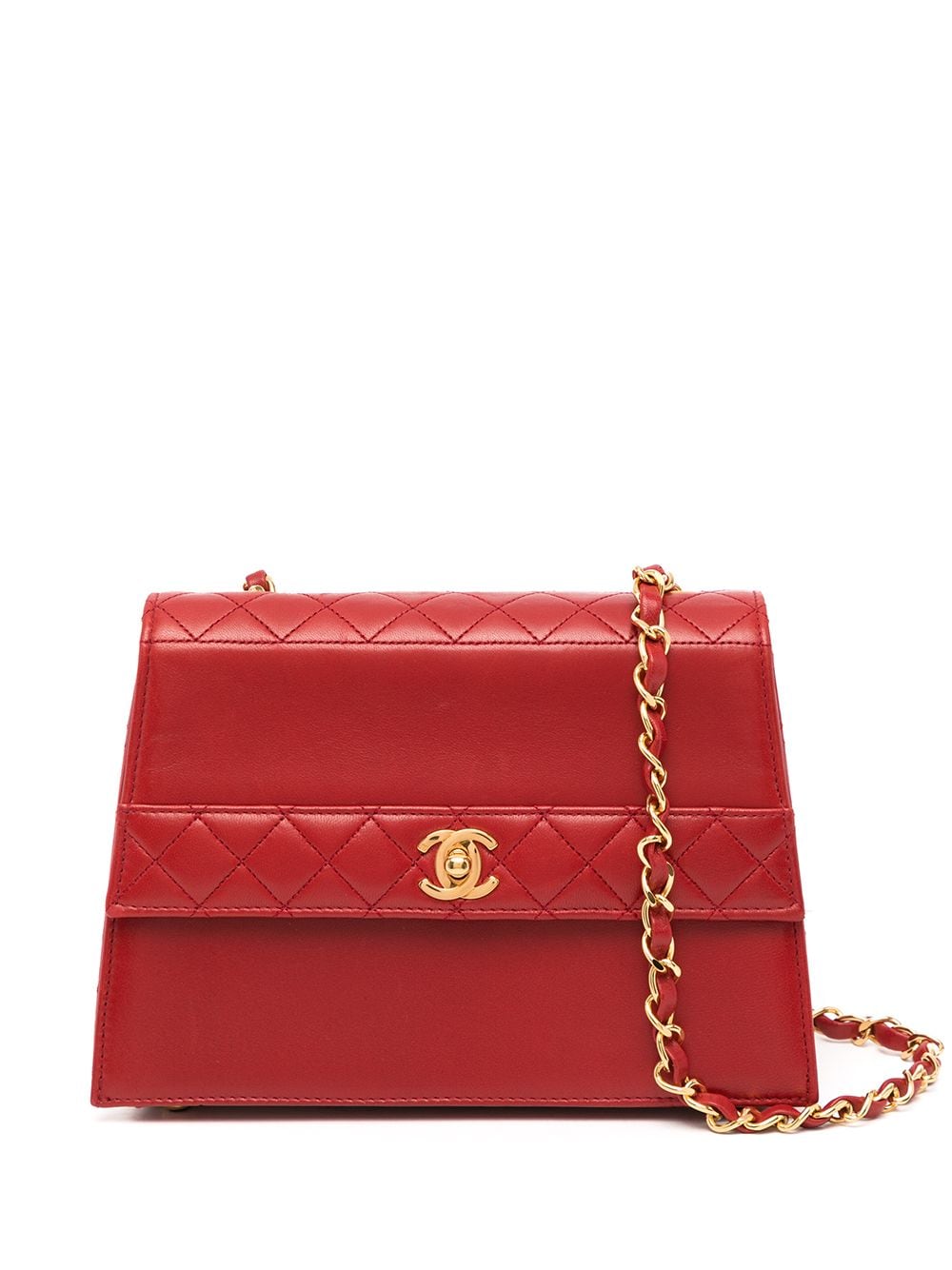 Pre-owned Chanel 1990 Diamond-quilted Shoulder Bag In Red | ModeSens