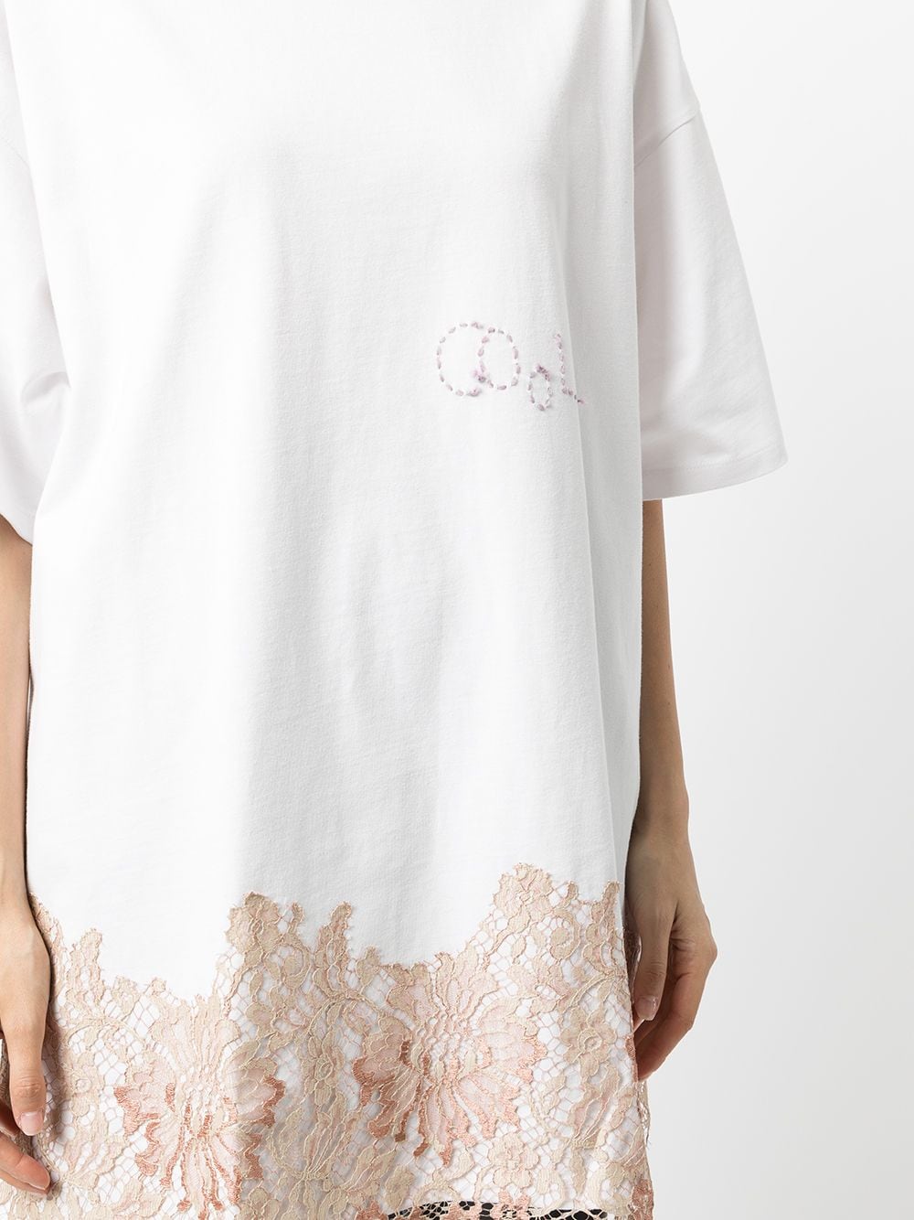 Shop Cool Tm Lace-trimmed T-shirt In White