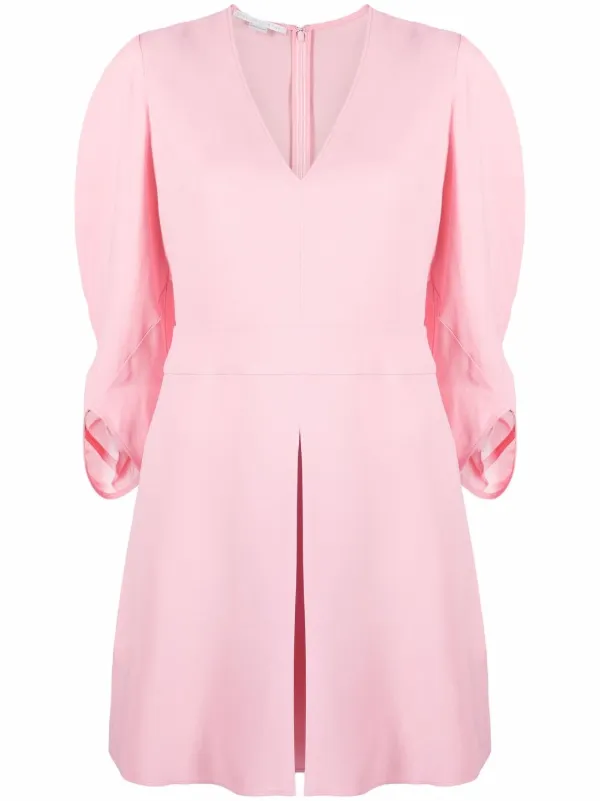 Stella McCartney V-neck Front-pleat Dress in Pink
