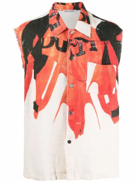 Our Legacy graphic-print Sleeveless Shirt - Farfetch