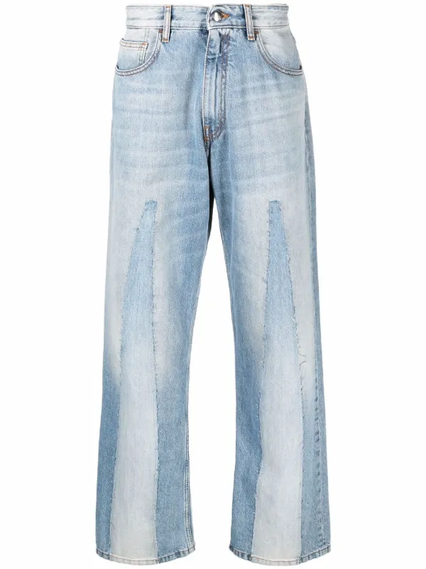 Paneled straight leg jeans Sale