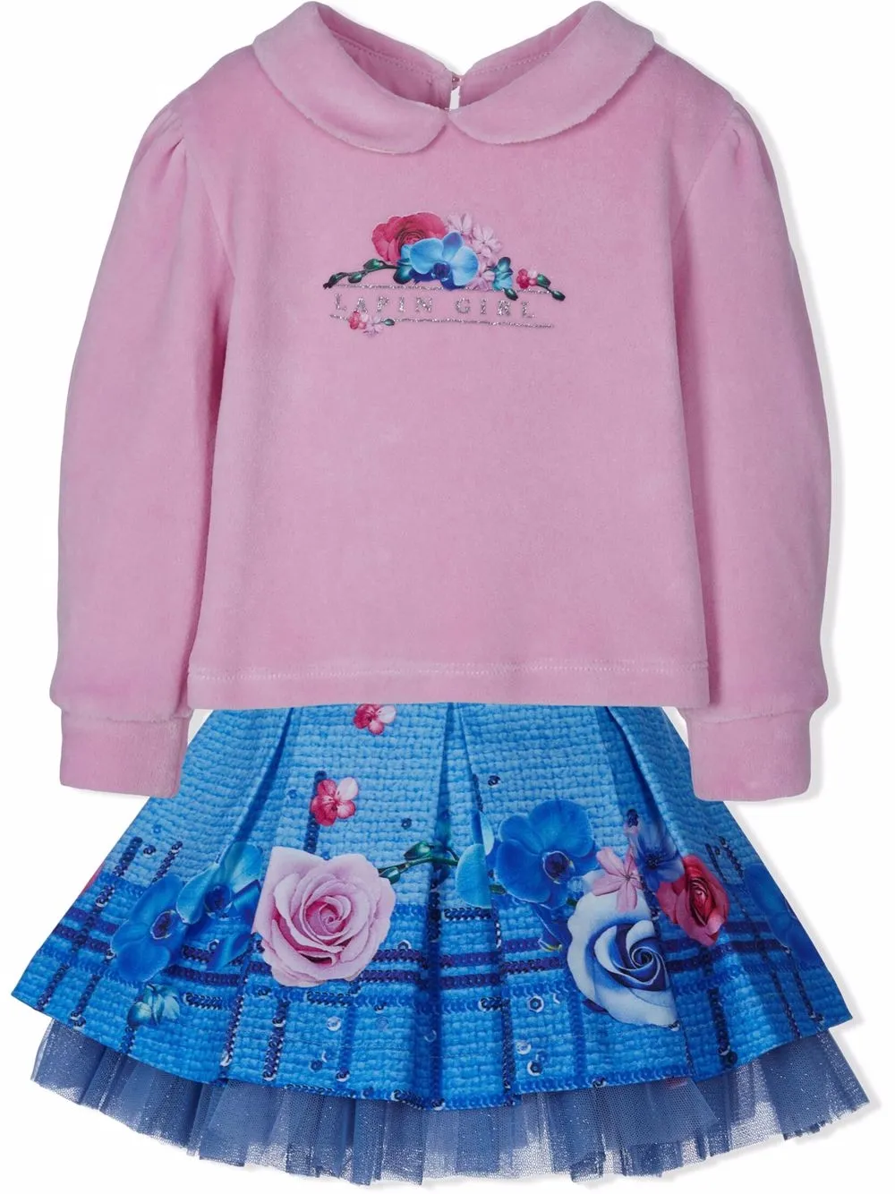 фото Lapin house комплект из толстовки и юбки с цветочным принтом