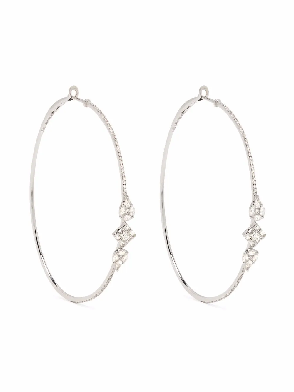 

Djula 18kt white gold Delicatesse diamond hoop earrings - Silver